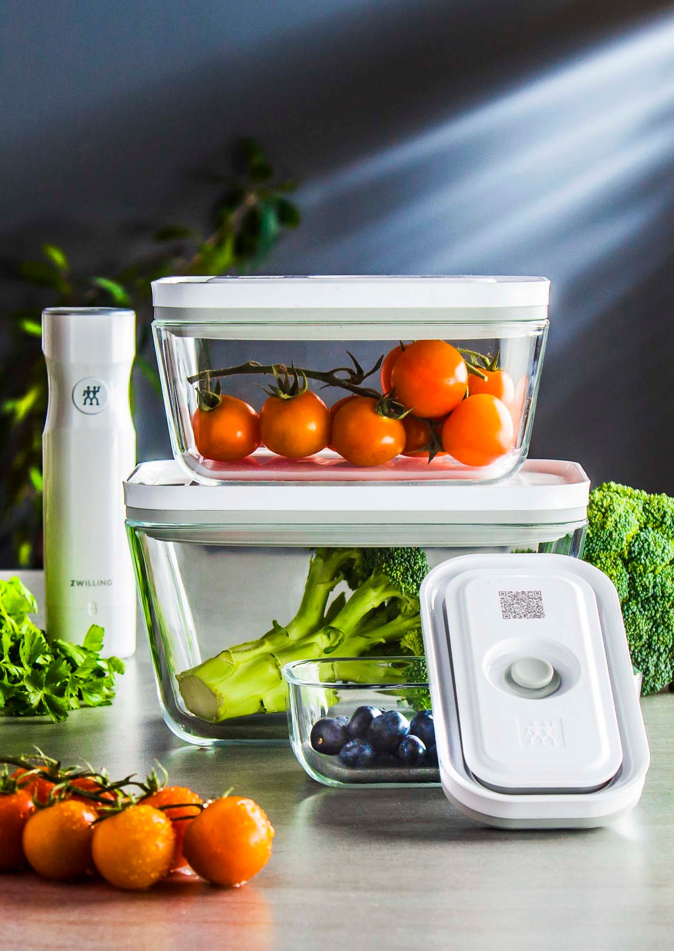 ZWILLING Fresh & Save 3 ks bílé vzduchotěsné skleněné dózy (nádoby) na potraviny Finesio.cz