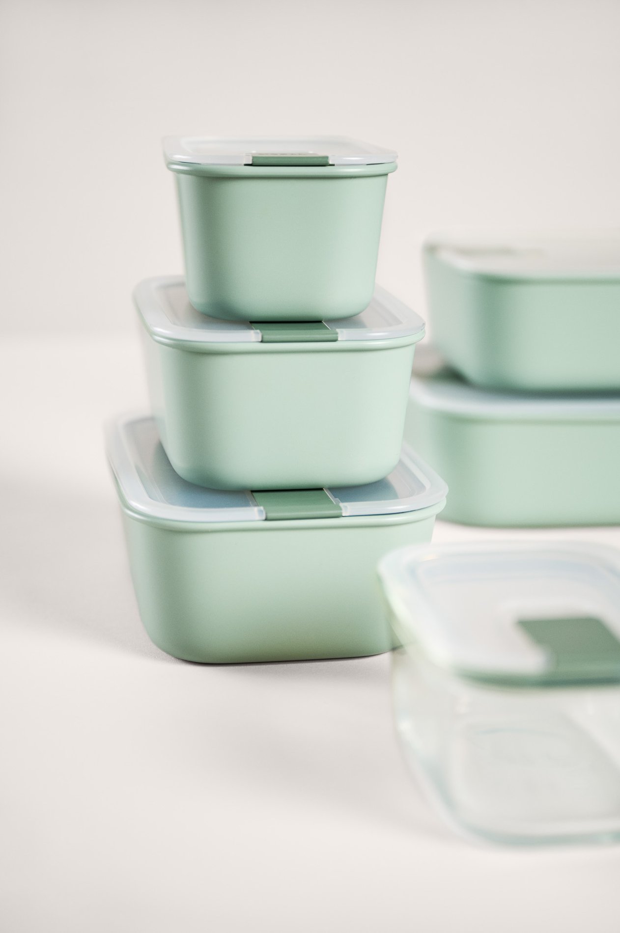 Mepal Easyclip Set 3 Pezzi (2x700ml + 1500ml) – Contenitori Etici, A Tenuta Stagna, Adatti Al Microonde – Colore Nordic Sage